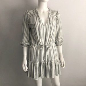 PAIGE KAYLYNN  STRIPE TIE NECK RUFFLE DRESS SIZE MEDIUM